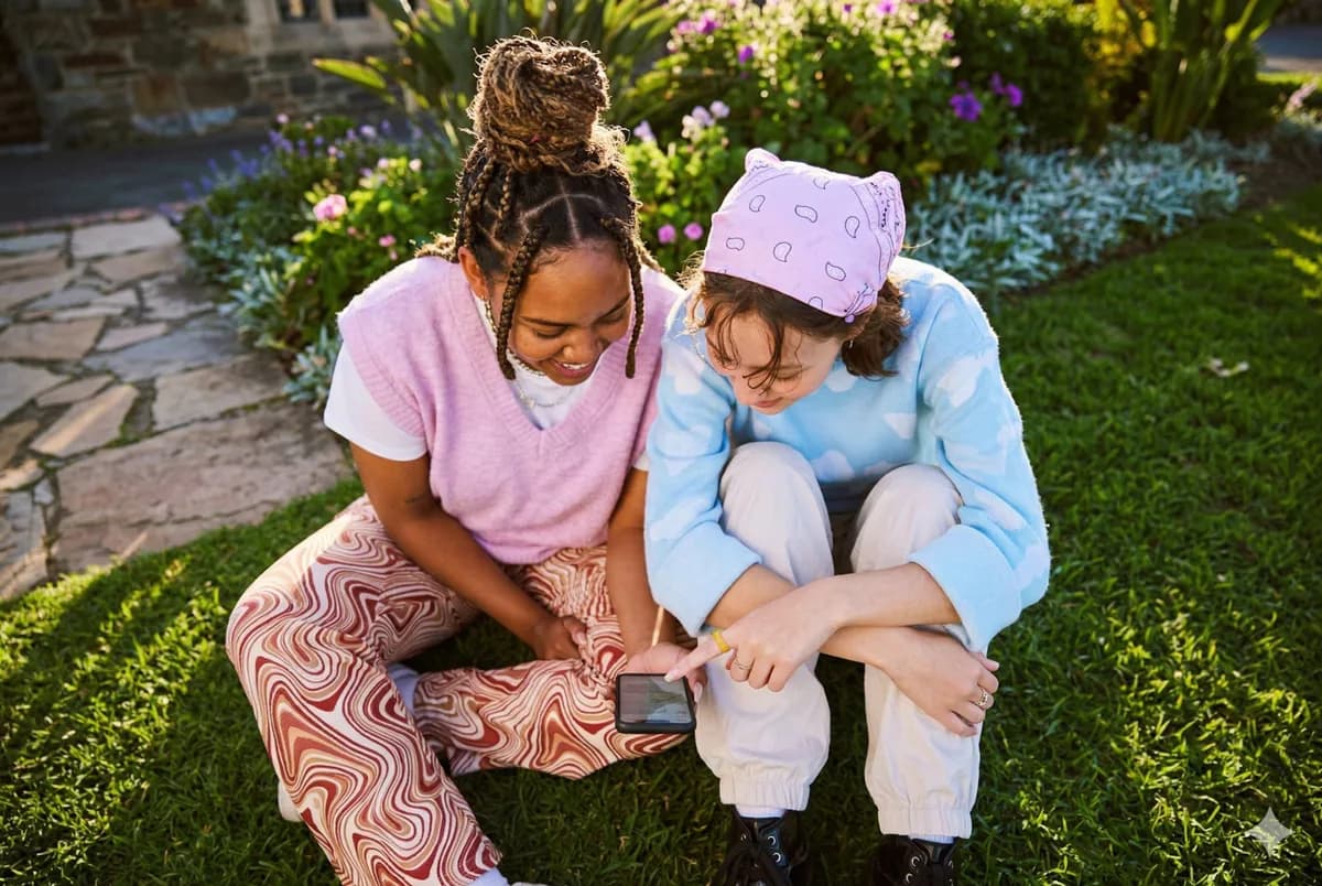 Students on grass