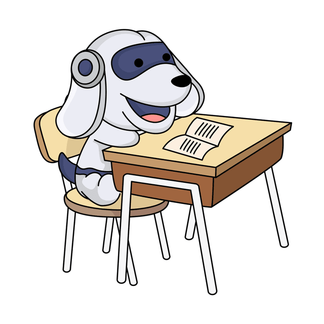 Dog Superhero at Desk