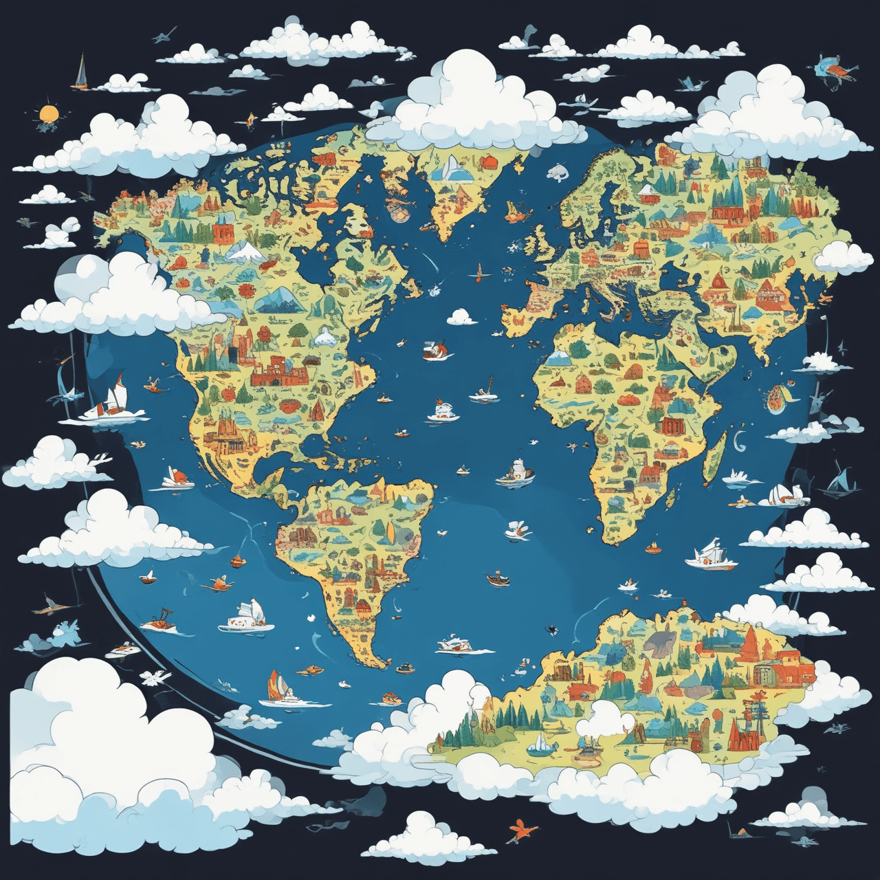 Geography Cloud Hop game banner