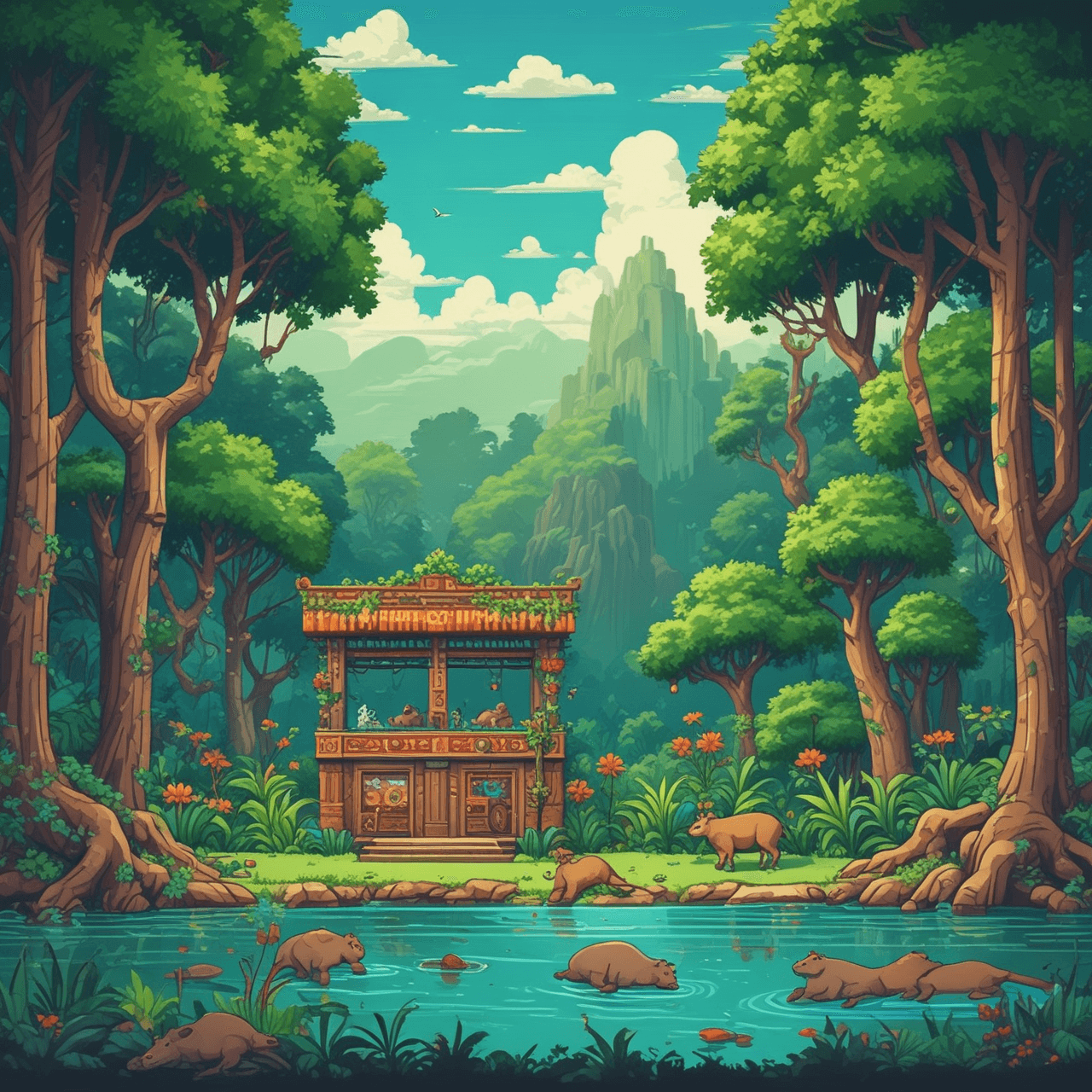 Capybara Rhyme Time game banner