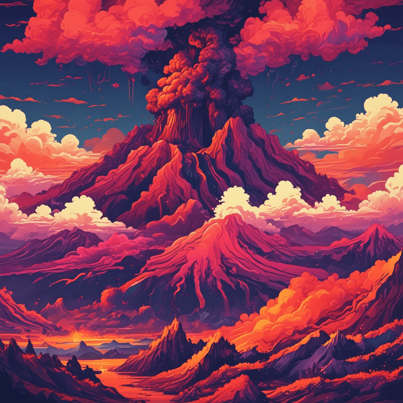 Volcano Cloud Jump game banner