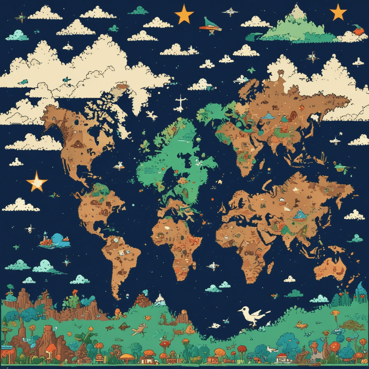 Retro Geo-Flight game banner