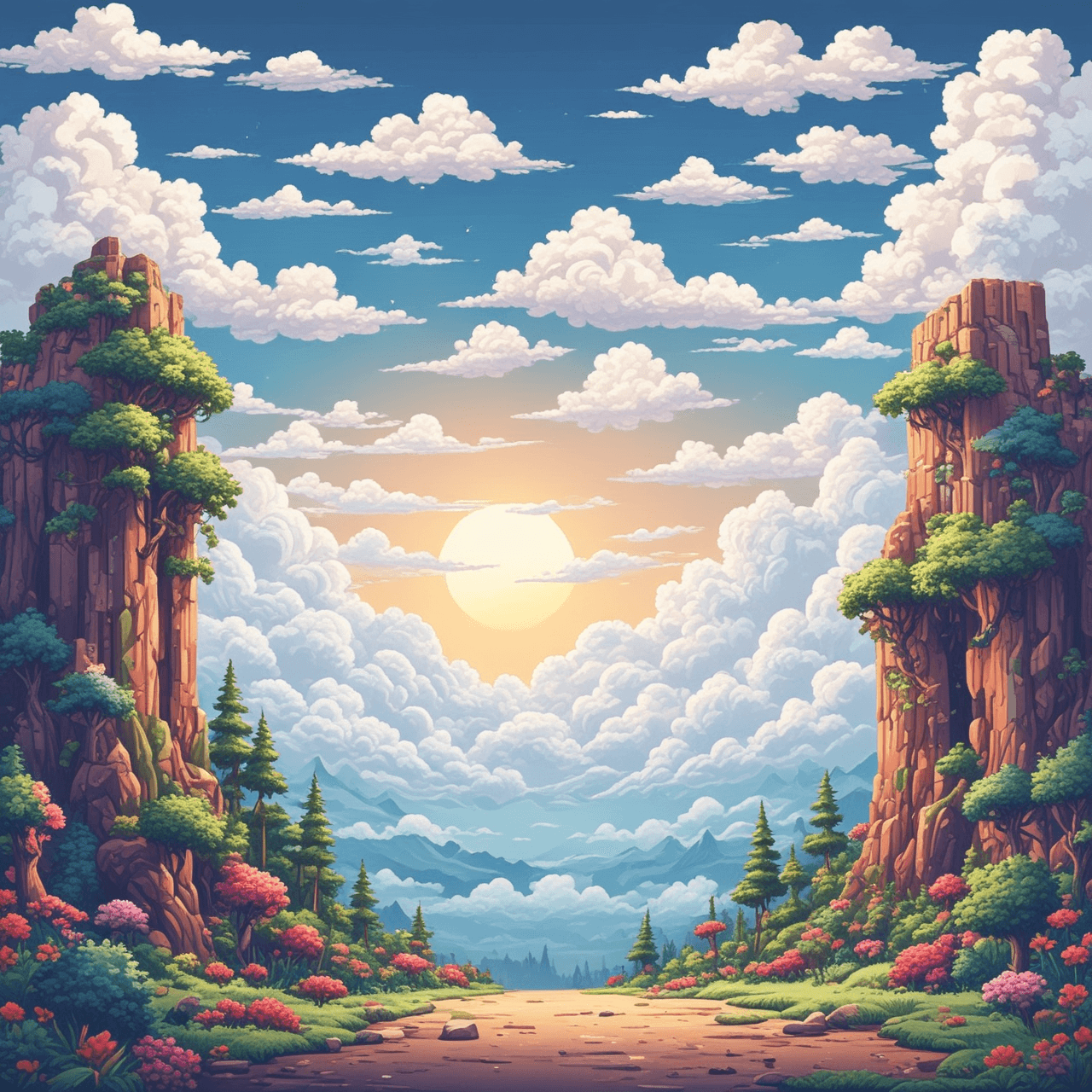 Math Skills Cloud Bridge game banner