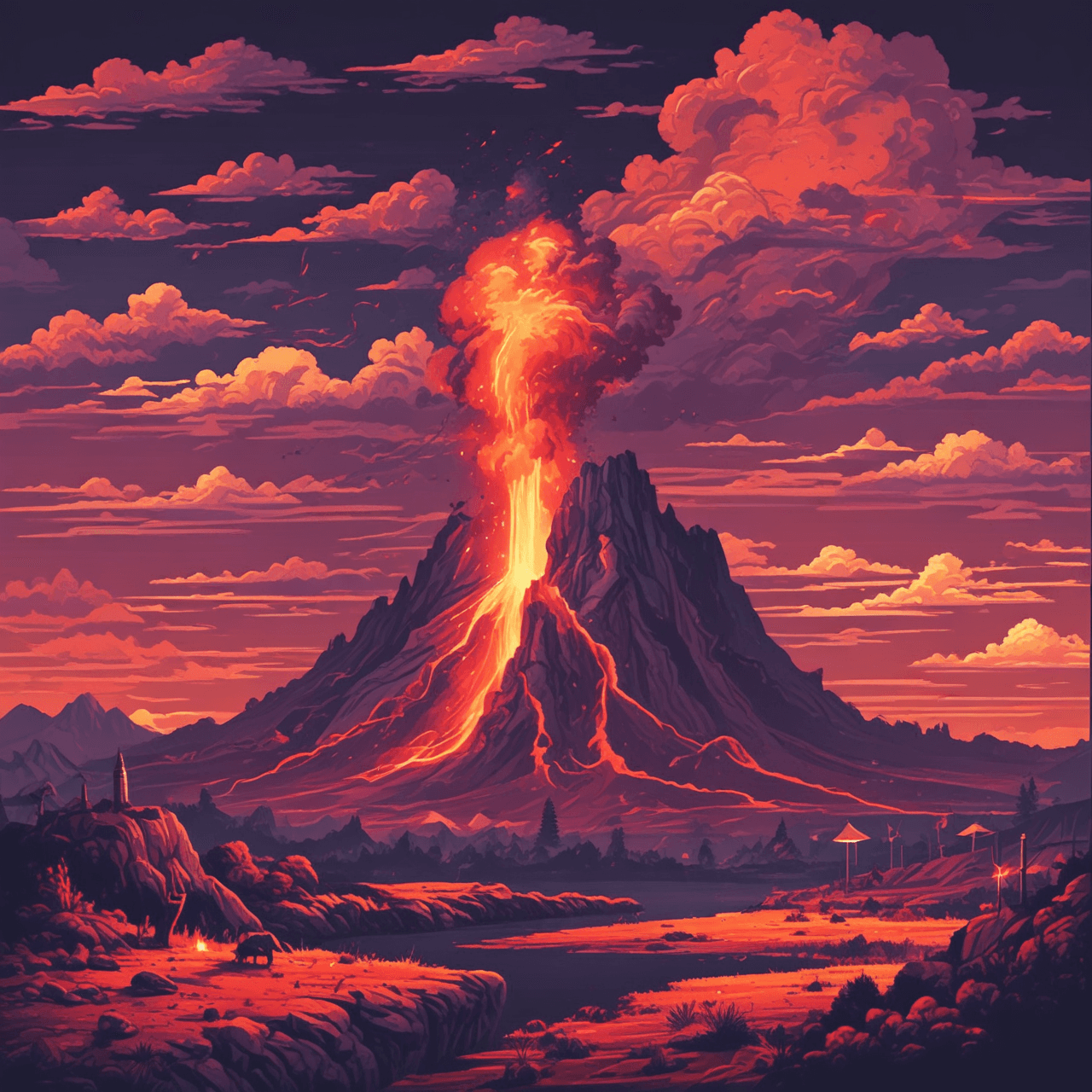 Volcano Eruption Run game banner