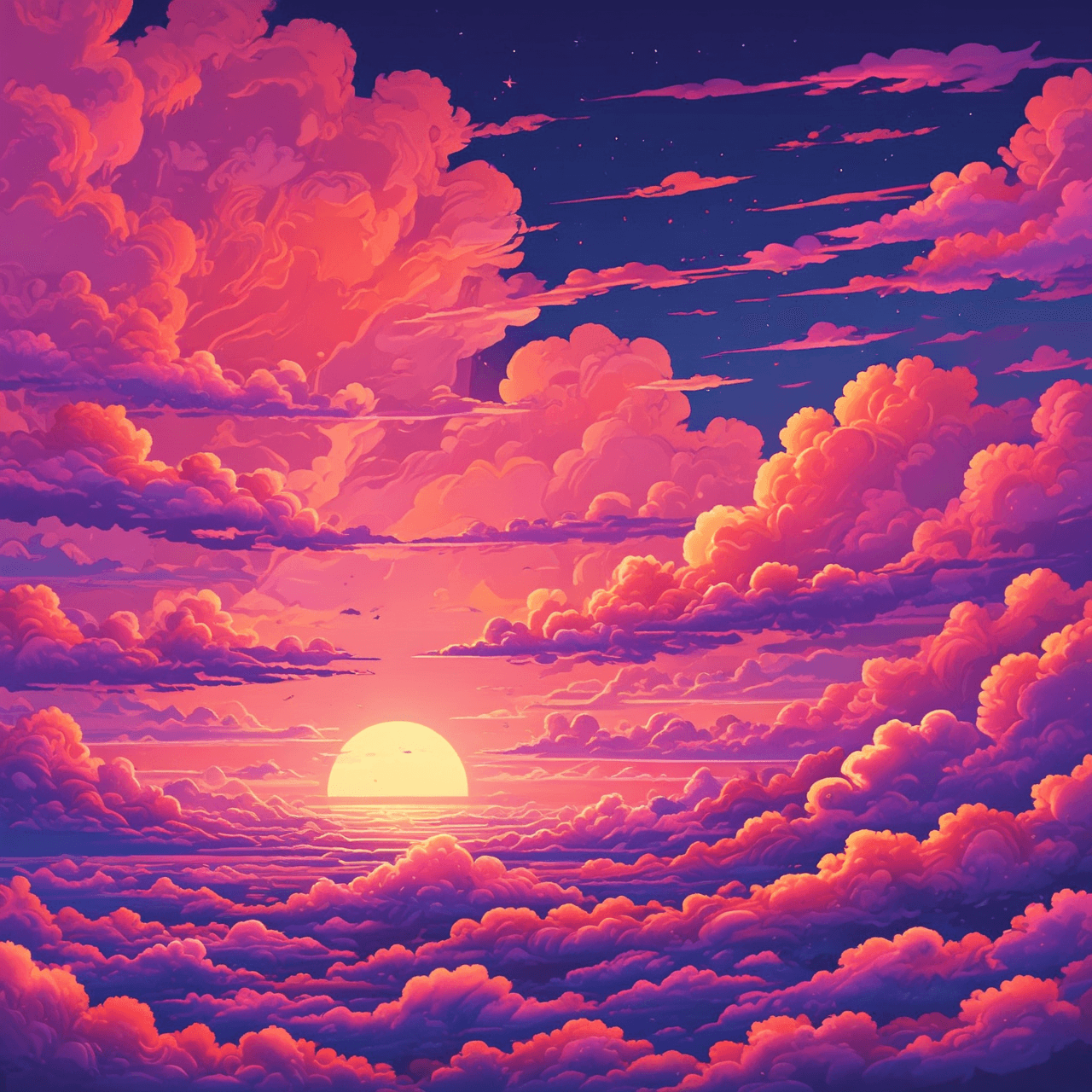 Geometric Sunset Ascent game banner