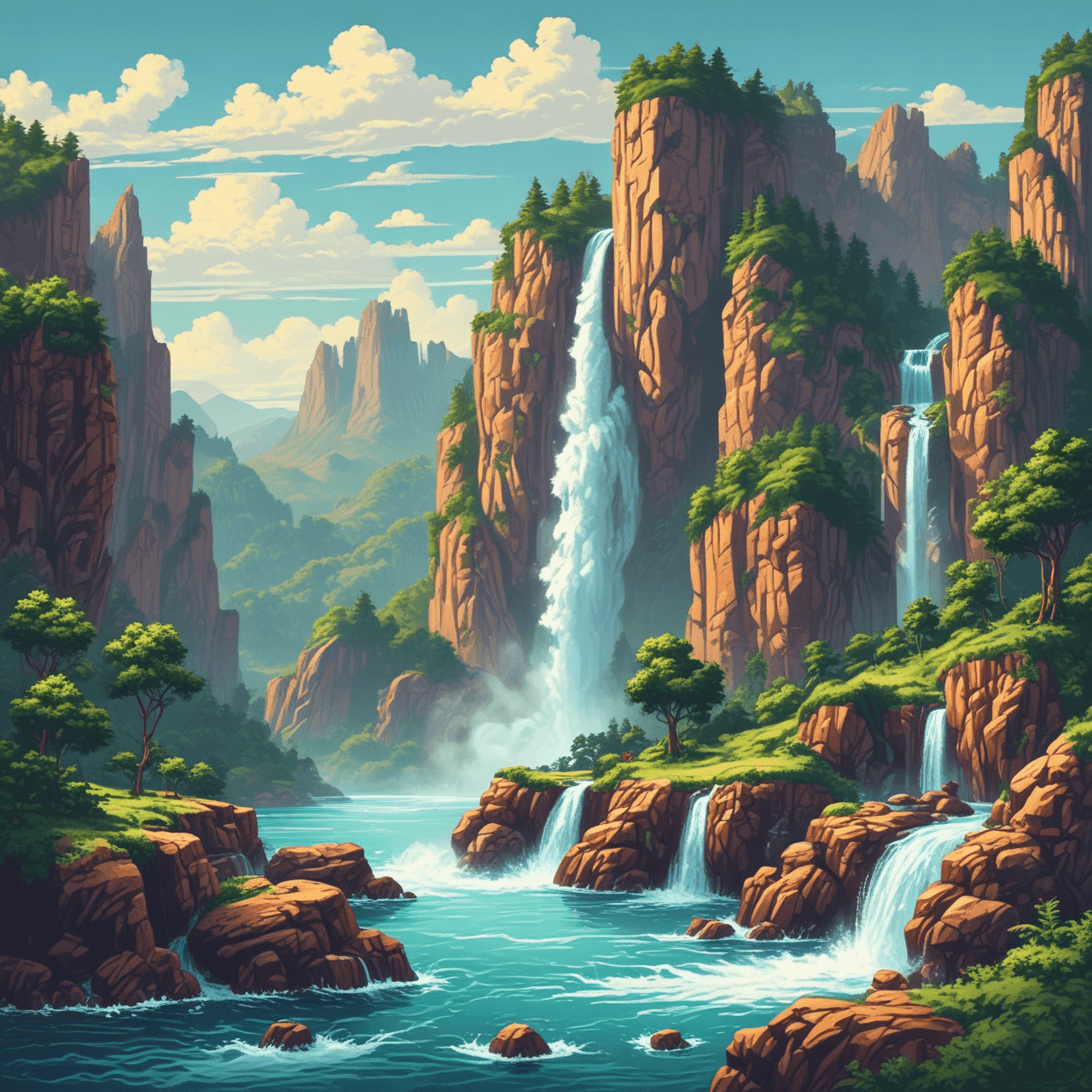 Waterfall Genesis Dash game banner