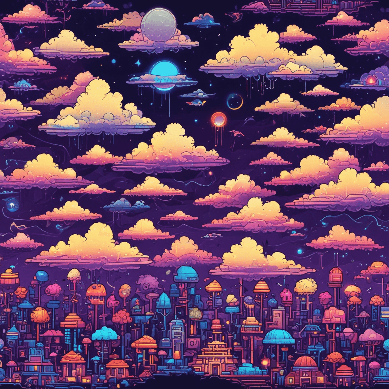 Neon-Mathe-Wolkenbrücke game banner