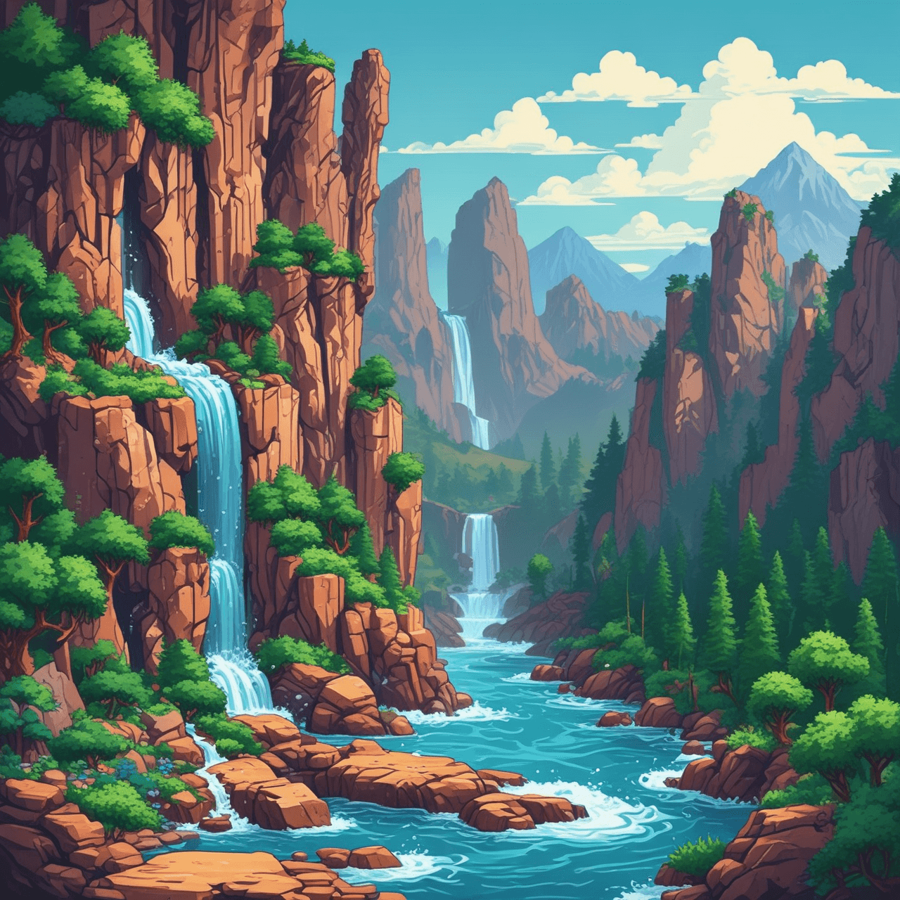 Waterfall Genesis Quiz game banner
