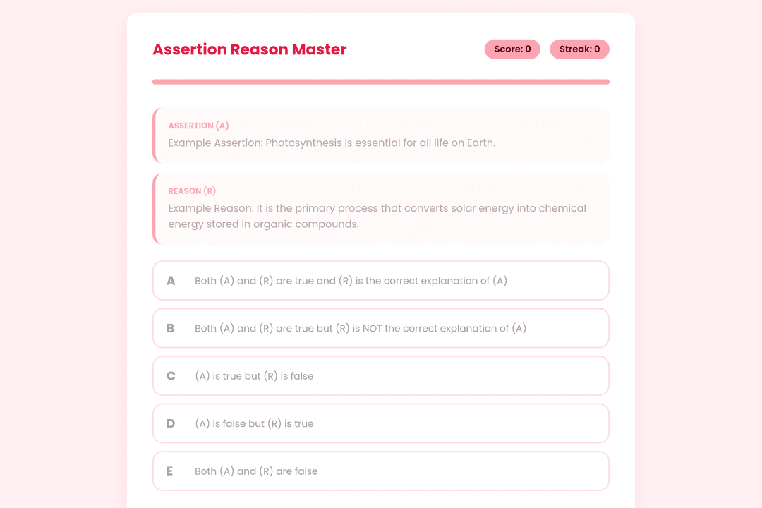 Assertion Reason Master