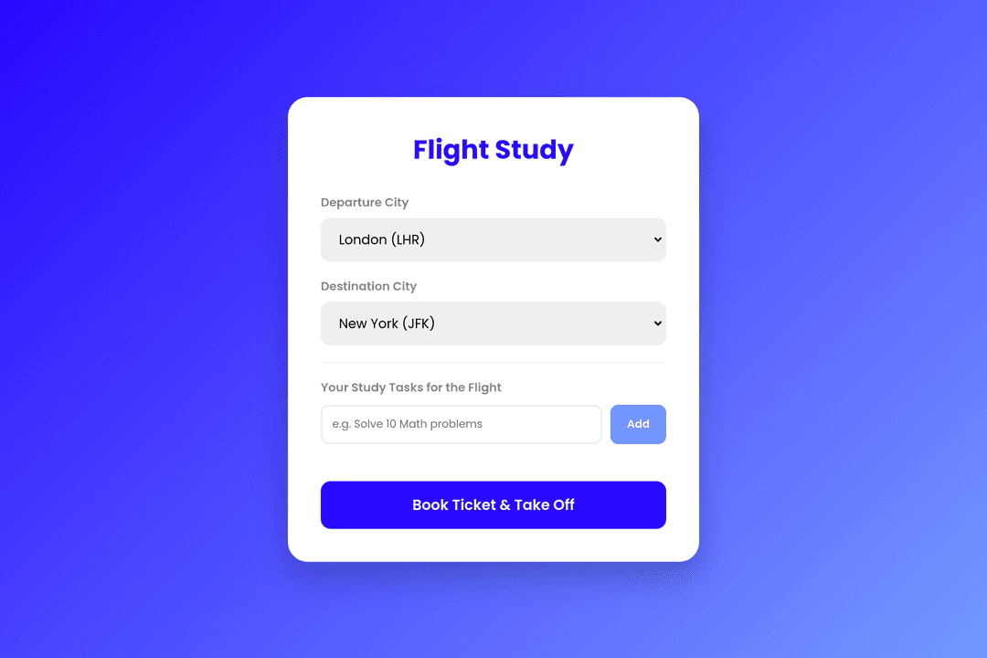 Flight task based study