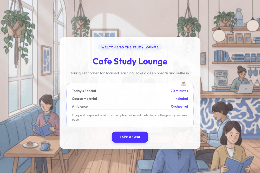 Calming Cafe Studying
