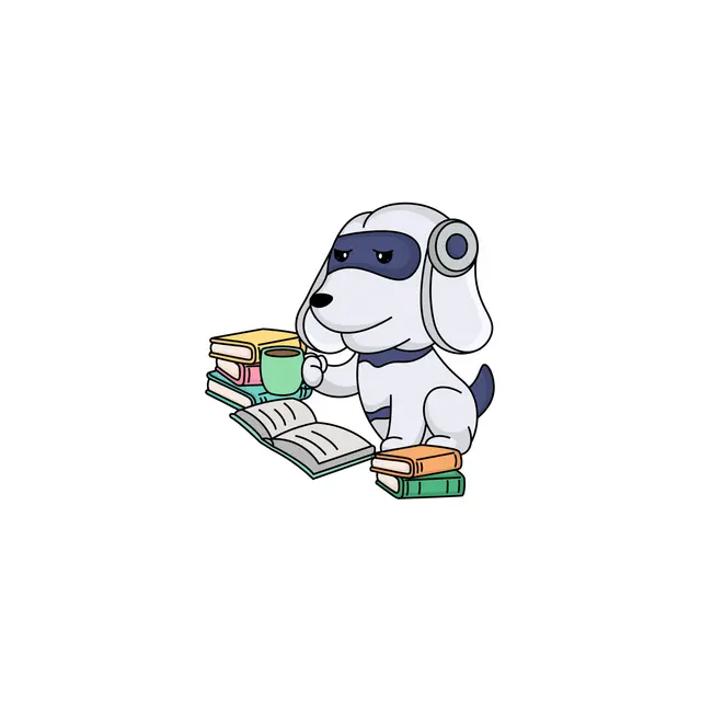 Dog Superhero Studying