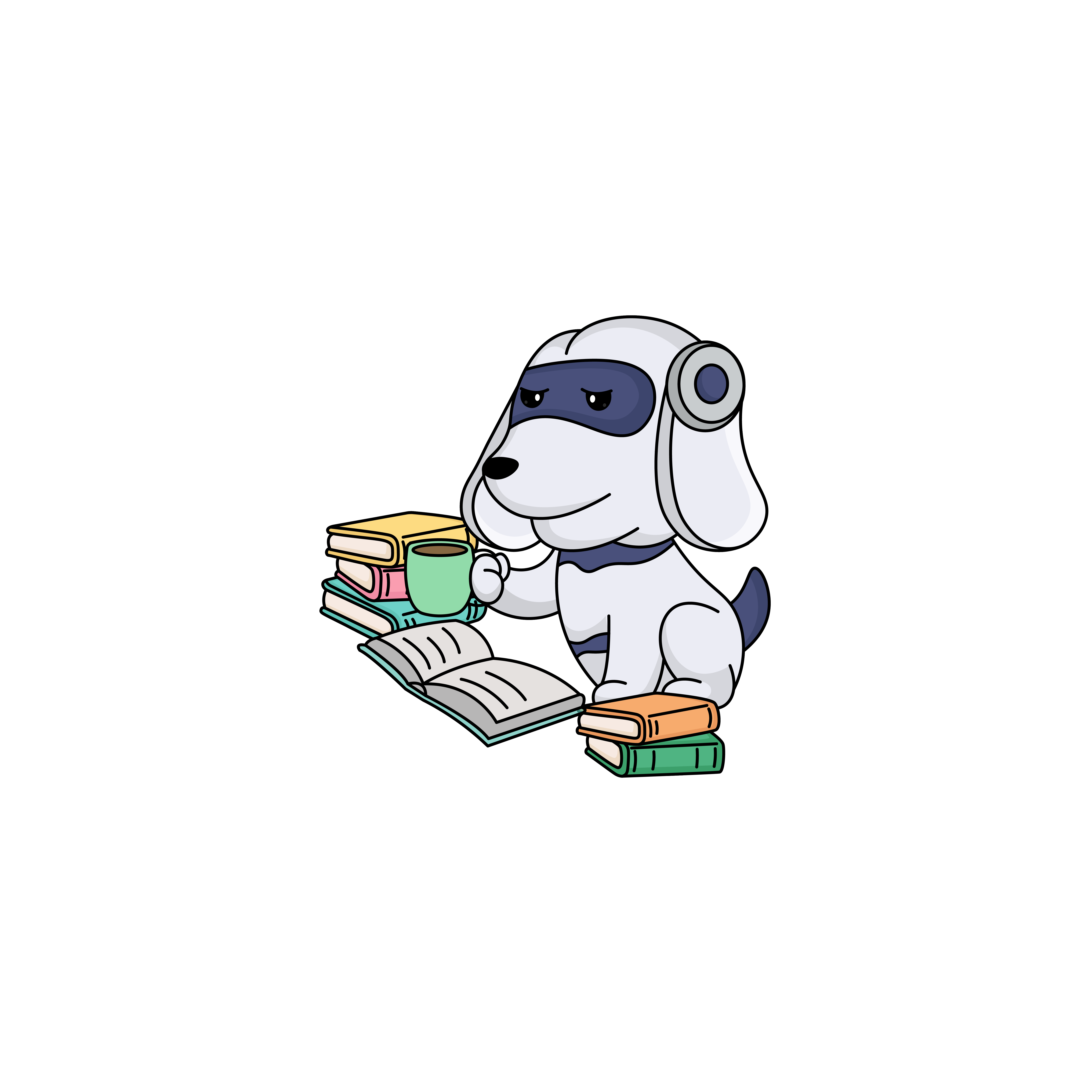 Dog Superhero Studying